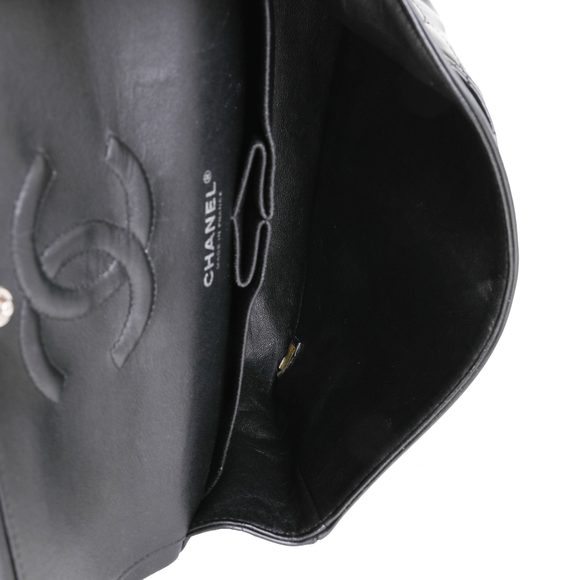 Chanel Black Quilted Patent Leather Medium Classic Double Flap Bag - Picture 8 of 8